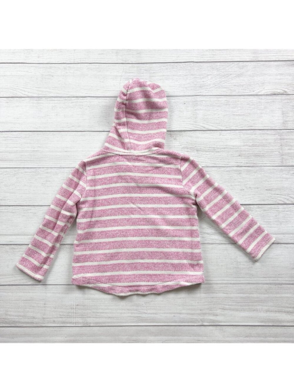 Old Navy Striped Pink White Hooded Palm Tree Pullover Sweater S 6-7 - Picture 3 of 3